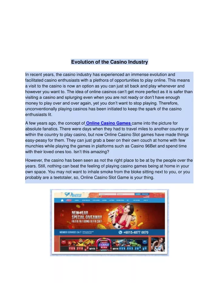evolution of the casino industry