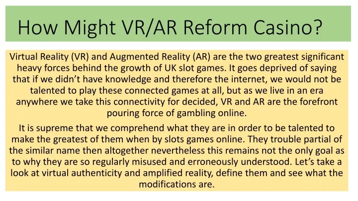 how might vr ar reform casino