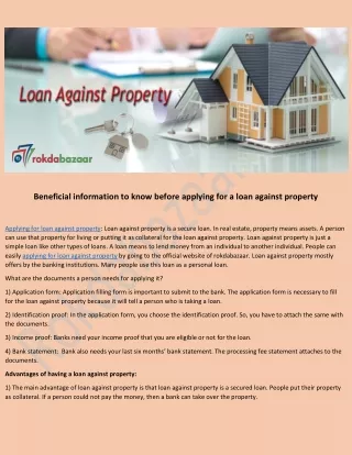 beneficial information to know before applying