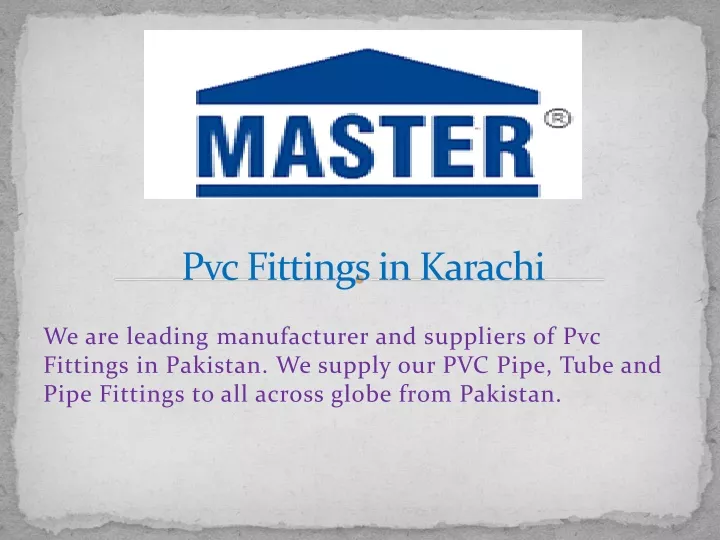 pvc fittings in karachi