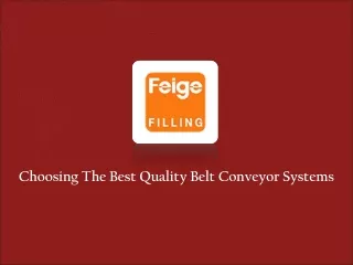 choosing the best quality belt conveyor systems
