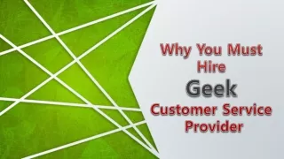 why you must hire geek customer service provider