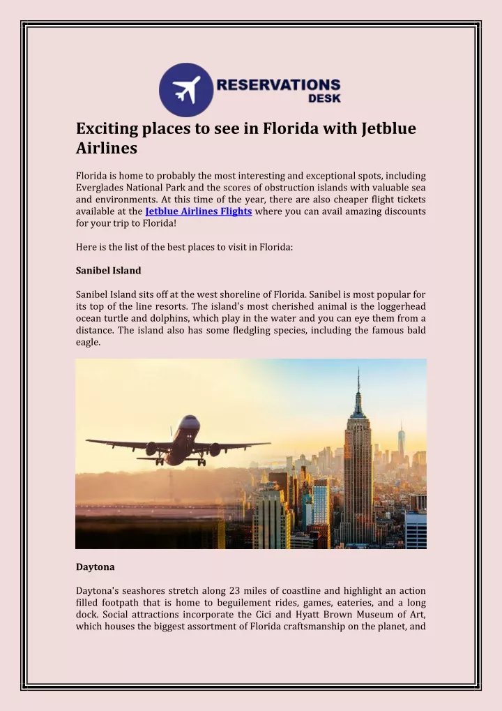exciting places to see in florida with jetblue