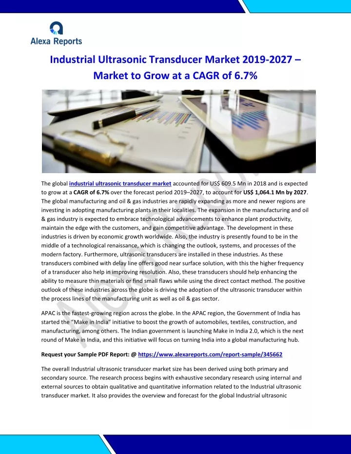 industrial ultrasonic transducer market 2019 2027