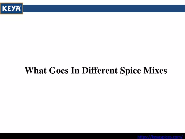 what goes in different spice mixes