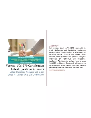 abstract get complete detail on vcs 279 exam