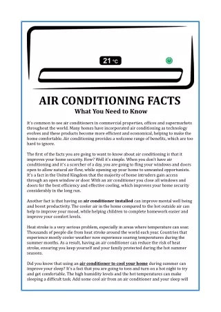 Air Conditioning Facts What You Need to Know