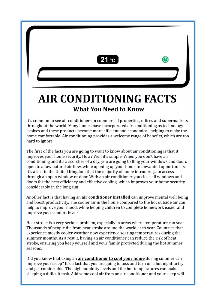 air conditioning facts what you need to know