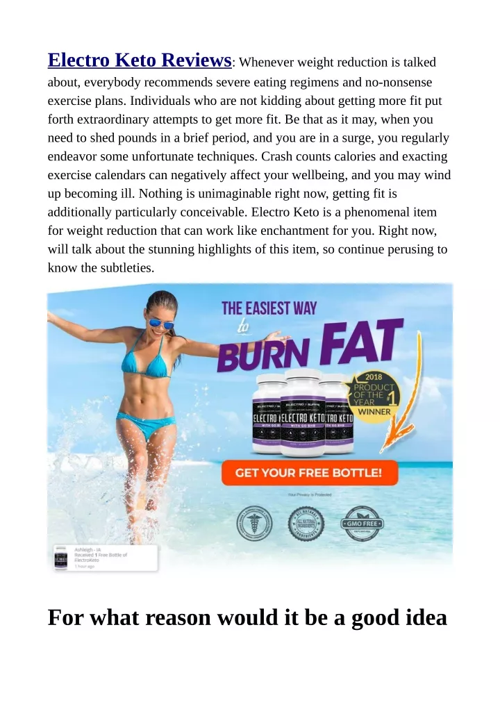electro keto reviews whenever weight reduction