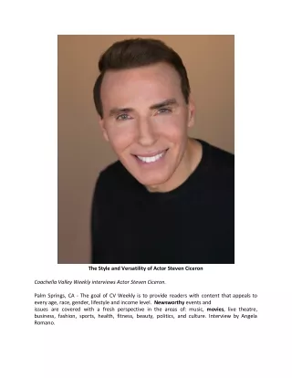 the style and versatility of actor steven ciceron