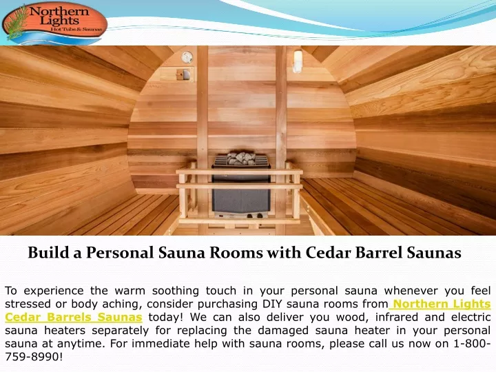 build a personal sauna rooms with cedar barrel