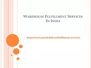 warehouse fulfillment services in india