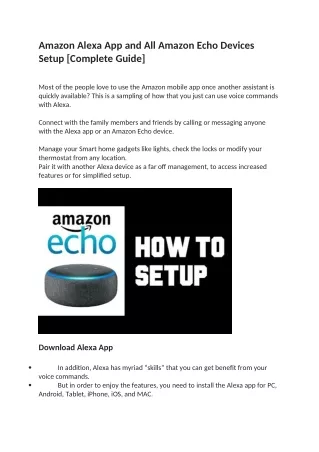 Alexa Setup and Download Alexa App