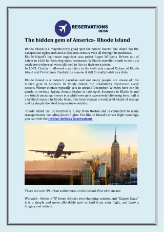 The hidden gem of America- Rhode Island