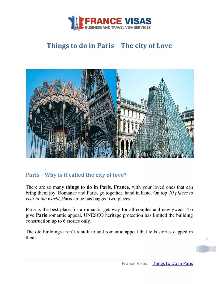 things to do in paris the city of love