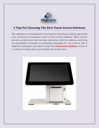 4 tips for choosing the best touch screen