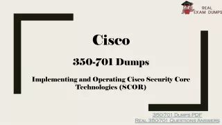 Latest Cisco 350-701 Dumps,Verified Study Material 2020 Realexamdumps.com