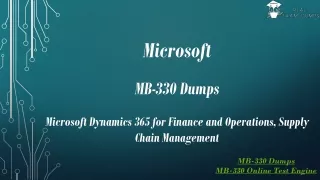 Latest Microsoft MB-330 Dumps,Verified Study Material 2020 Realexamdumps.com