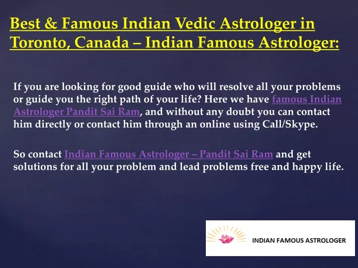 best famous indian vedic astrologer in toronto canada indian famous astrologer