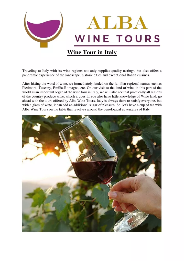 wine tour in italy