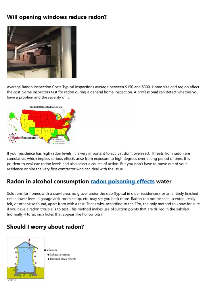 will opening windows reduce radon