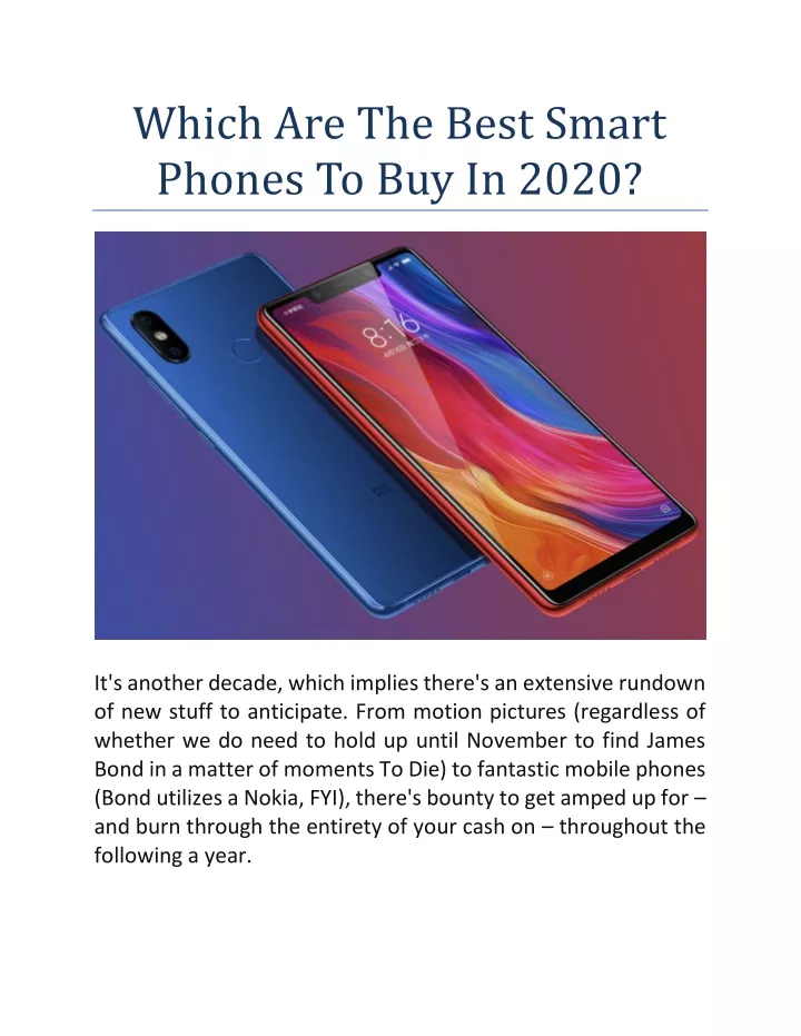 which are the best smart phones to buy in 2020