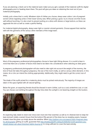 if you are planning a check out to the maternal