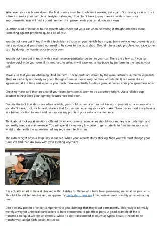 Do You Really Need Vehicle Maintenance? Don't Start Without the need of Reading through These Pointers!