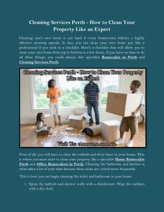 cleaning services perth how to clean your