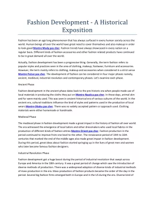 fashion development a historical exposition