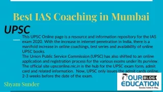 IAS Coaching in Mumbai