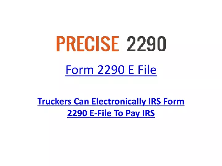 form 2290 e file