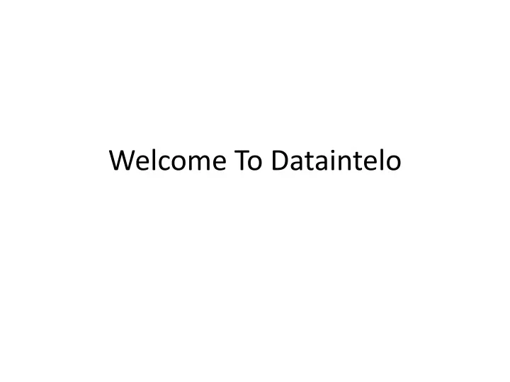 welcome to dataintelo