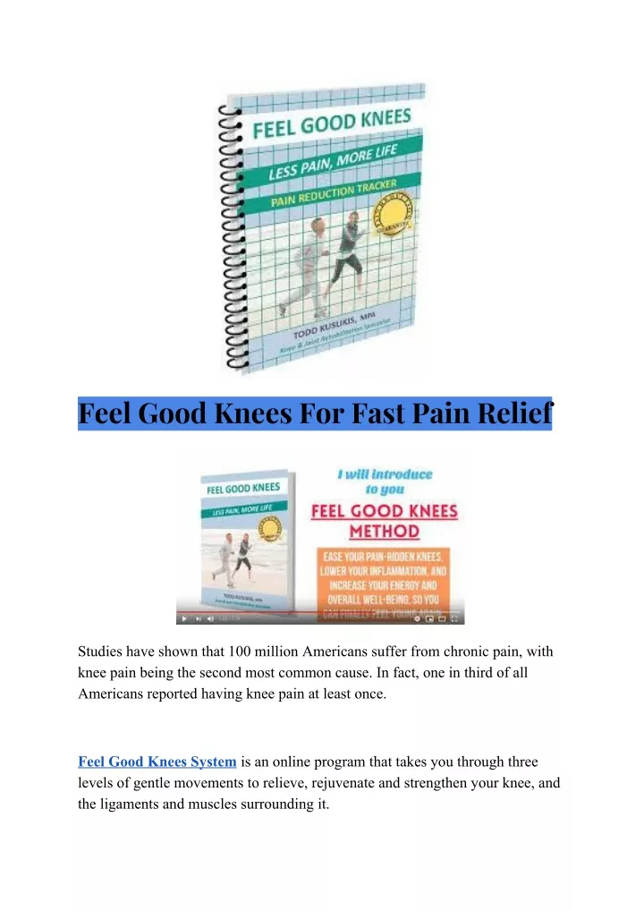 feel good knees for fast pain relief