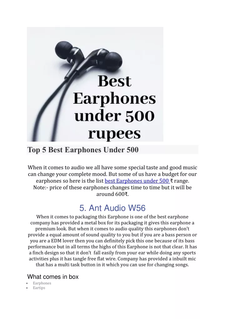 top 5 best earphones under 500