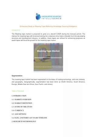 exhaustive study on masking tape market
