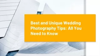Best Wedding Photography Tips and Ideas
