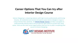 career options that you can try after interior design course