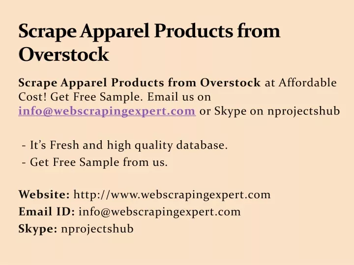scrape apparel products from overstock