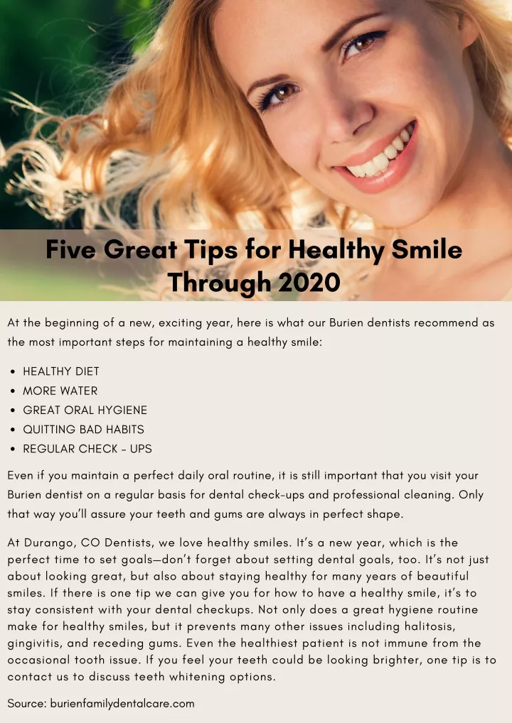 five great tips for healthy smile through 2020