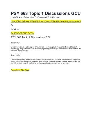 psy 663 topic 1 discussions gcu just click