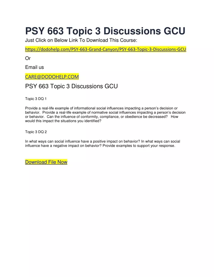 psy 663 topic 3 discussions gcu just click