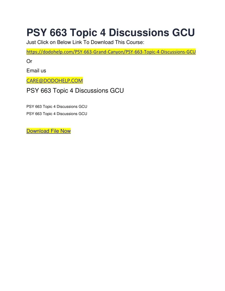 psy 663 topic 4 discussions gcu just click