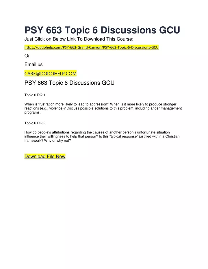 psy 663 topic 6 discussions gcu just click
