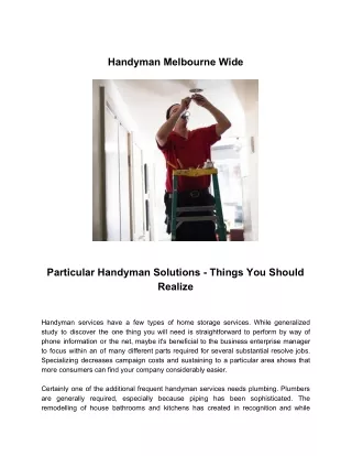 handyman melbourne wide