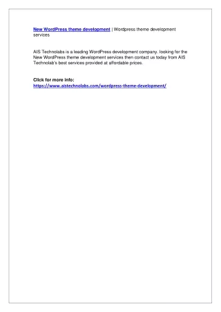 new wordpress theme development wordpress theme