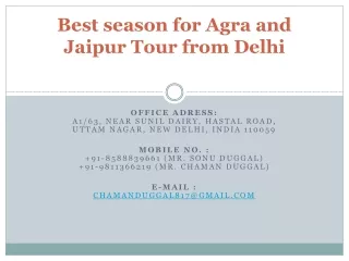 best season for agra and jaipur tour from delhi