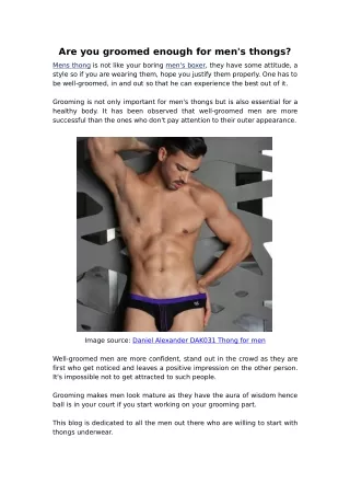 are you groomed enough for men s thongs