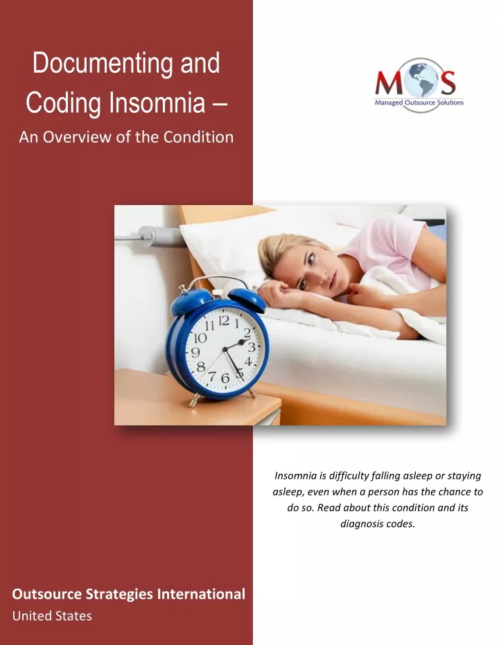 documenting and coding insomnia an overview