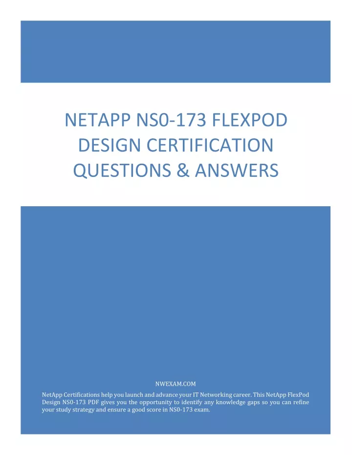 netapp ns0 173 flexpod design certification